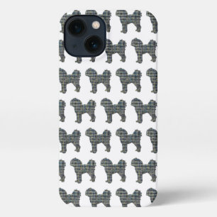 Etui iPhone 13 Cavapoo Cute Chien Grille Silhouette Blanc