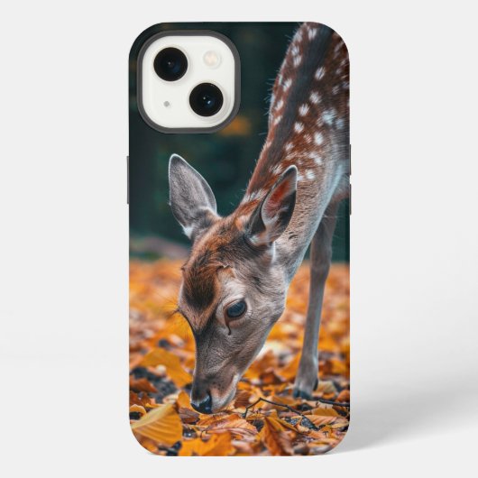 Etui iPhone 13 Cerf forestier d'automne (Verso)