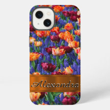 Champ de fleurs de tulipes jolies personnalisé
