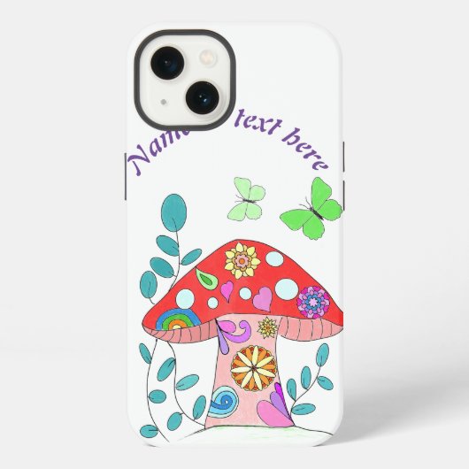 Etui iPhone 13 Champignons colorés et amusants (Verso)