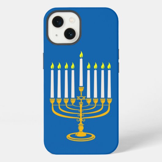 Etui iPhone 13 chandelier jaune hanoukka juif impression (Verso)