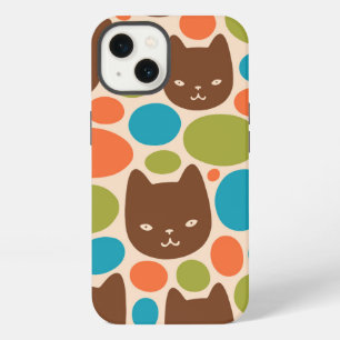 Etui iPhone 13 Chat à motif à pois