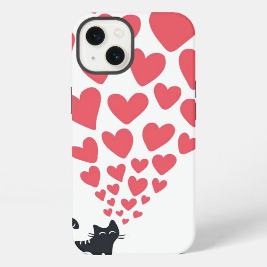 Etui iPhone 13 Chat dans l'amour (Verso)