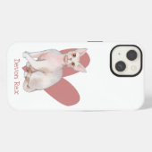 Etui iPhone 13 Chat Devon Rex Aquarelle Kitty Cœur Rose (Verso Horizontal)