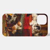 Etui iPhone 13 Chat et chatons Jouer avec chaise (Verso Horizontal)