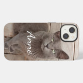 Etui iPhone 13 Chat gris (Verso Horizontal)