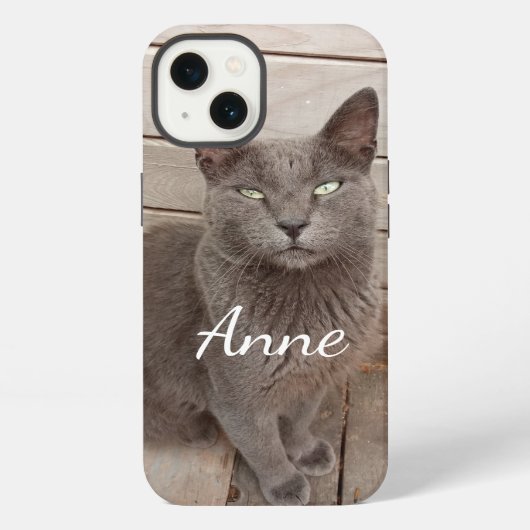 Etui iPhone 13 Chat gris (Verso)