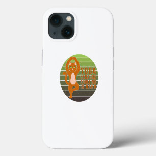 Etui iPhone 13 Chat mignon drôle faisant du yoga. conception de y