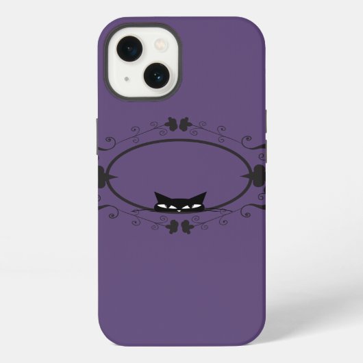 Etui iPhone 13 Chat noir caché (Verso)