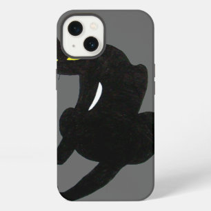 Etui iPhone 13 CHAT NOIR gris