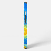 Etui iPhone 13 Chat Nuit Étoilée de Style Van Gogh (Côté gauche)