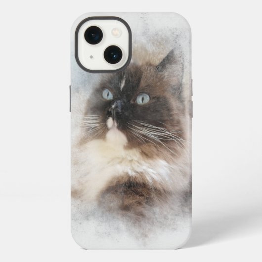 Etui iPhone 13 Chat Ragdoll Abstrait (Verso)