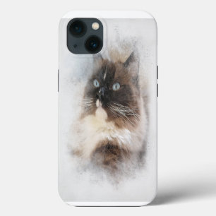 Etui iPhone 13 Chat Ragdoll Abstrait