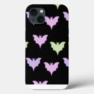 Etui iPhone 13 Chauves-souris rose violet vert néon colorées Hall