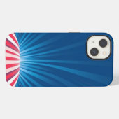 Etui iPhone 13 Chemin rouge et blanc avec Blue Rays Mobile (Verso Horizontal)