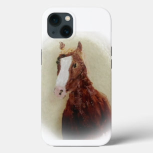 Etui iPhone 13 Cheval Brun Châtaigne Art Équin