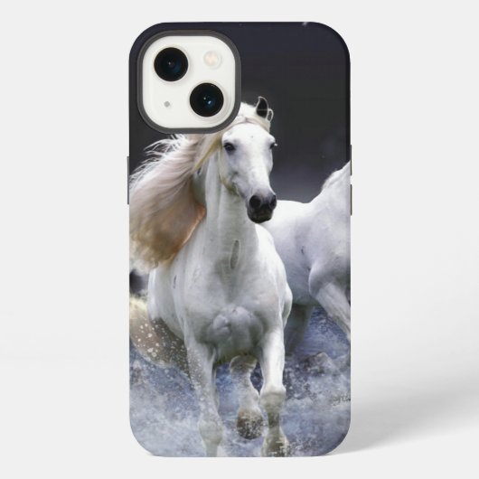 Etui iPhone 13 Chevaux à lancer l'oreiller (Verso)