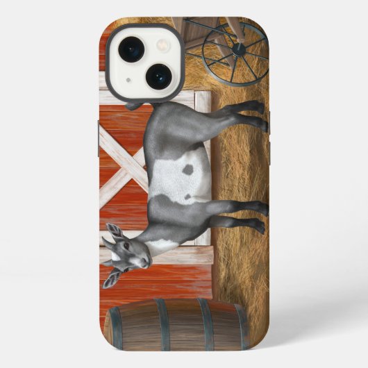 Etui iPhone 13 Chèvre tachetée gris mou (Verso)