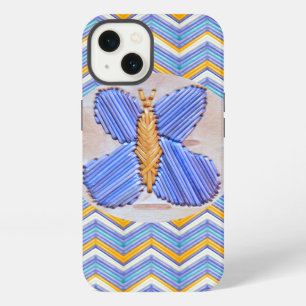 Etui iPhone 13 Chevron bleu