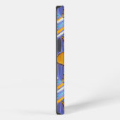 Etui iPhone 13 Chevron bleu de Tri Sunflower (Côté droit)