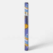 Etui iPhone 13 Chevron bleu de Tri Sunflower (Côté gauche)