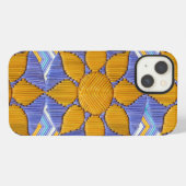 Etui iPhone 13 Chevron bleu de Tri Sunflower (Verso Horizontal)