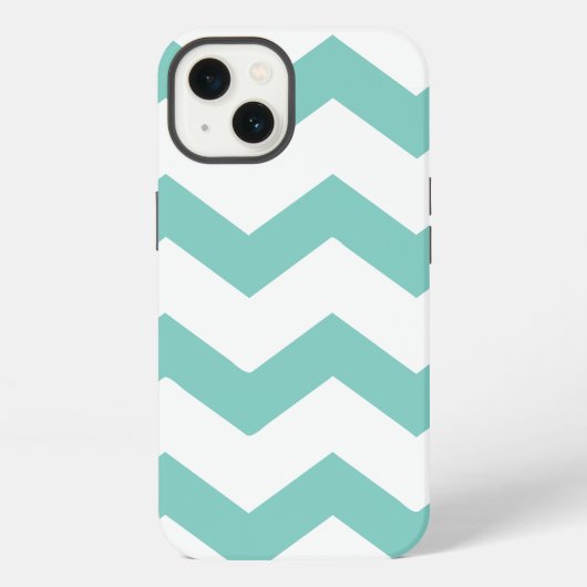 Etui iPhone 13 Chevron menthe (Verso)