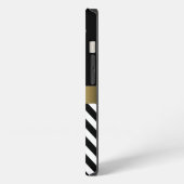 ETUI iPhone 13 CHEVRON NOIR OR VOTRE MONOGRAMME (Côté gauche)