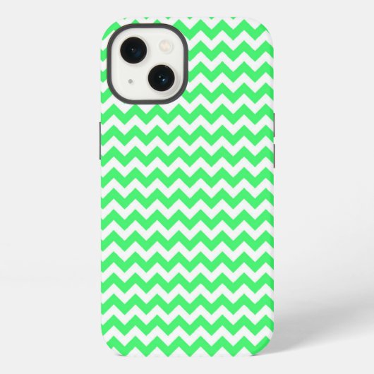 Etui iPhone 13 Chevron Zig Zag Vert Citron (Verso)