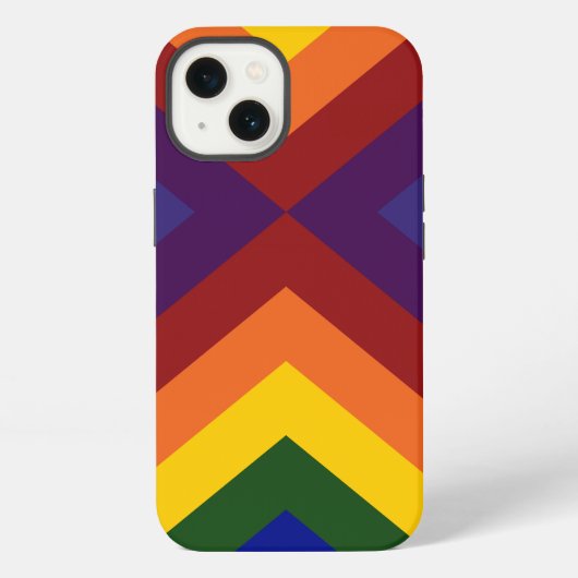 Etui iPhone 13 Chevrons Arc-en-Ciel (Verso)