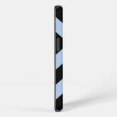 Etui iPhone 13 Chevrons bleu-clair et noirs (Côté droit)