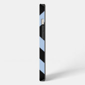 Etui iPhone 13 Chevrons bleu-clair et noirs (Côté gauche)