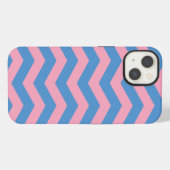 Etui iPhone 13 Chevrons d'orchidées bleus violets congelés (Verso Horizontal)