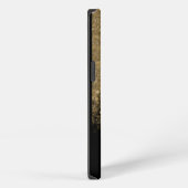 Etui iPhone 13 Chic Monogramme Pailleté Or & Noir (Côté droit)