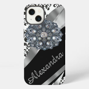 Etui iPhone 13 Chic personnalisé girly vintage damas