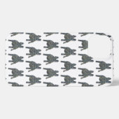 Etui iPhone 13 Chien mignon Français Grille Silhouette Chien blan (Verso Horizontal)