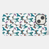 Etui iPhone 13 Chiens Floraux (Verso Horizontal)