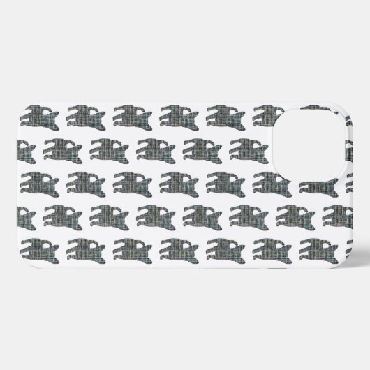 Etui iPhone 13 Chihuahua Cute Chien Grille Silhouette Blanc (Verso Horizontal)