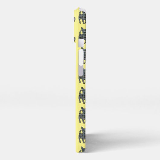 Etui iPhone 13 Chihuahua mignon Chien silhouette Grille jaune (Côté gauche)