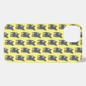 Etui iPhone 13 Chihuahua mignon Chien silhouette Grille jaune (Verso Horizontal)