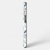 Etui iPhone 13 Chinoiserie Blue Echinacea Pattern (Côté gauche)