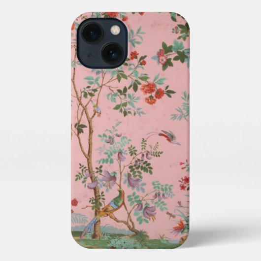 Etui iPhone 13 Chinoiserie rose (Verso)