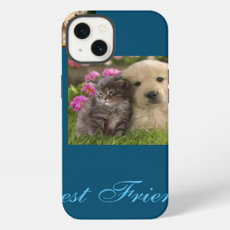 Etui iPhone 13 Chiots mignons et chaton qui sont les meilleurs am
