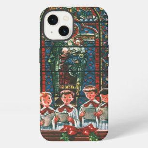 Etui iPhone 13 Chœur d'enfants chantant Noël vintage dans une égl