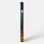 Etui iPhone 13 Chouette à cornes turquoise (Côté gauche)