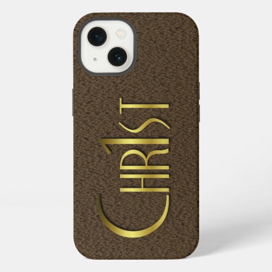 Etui iPhone 13 Chr1st - Fond Marron (Verso)