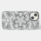 Etui iPhone 13 Chrome Flowers - Boîtier Silver Case-Mate pour iPh (Verso Horizontal)