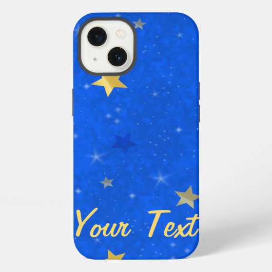 Etui iPhone 13 Ciel Bleu Étoiles Dorées (Verso)