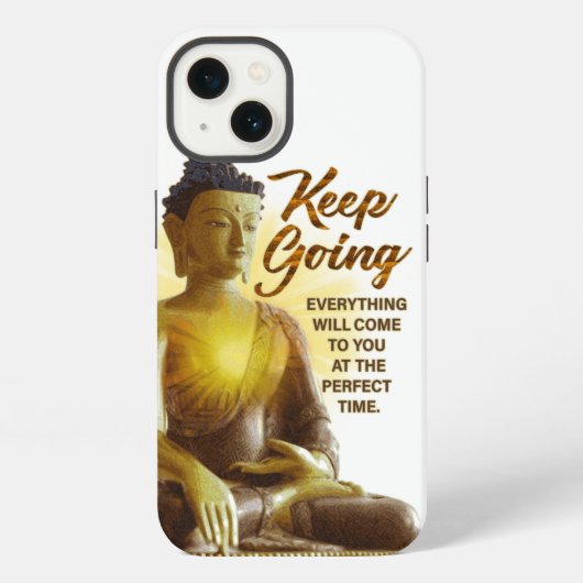 Etui iPhone 13 Citation Inspirationnelle Bouddha Continuer (Verso)