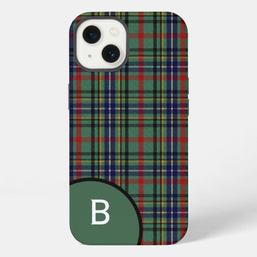 Etui iPhone 13 Clan Bisset Plaid Monogrammé (Verso)